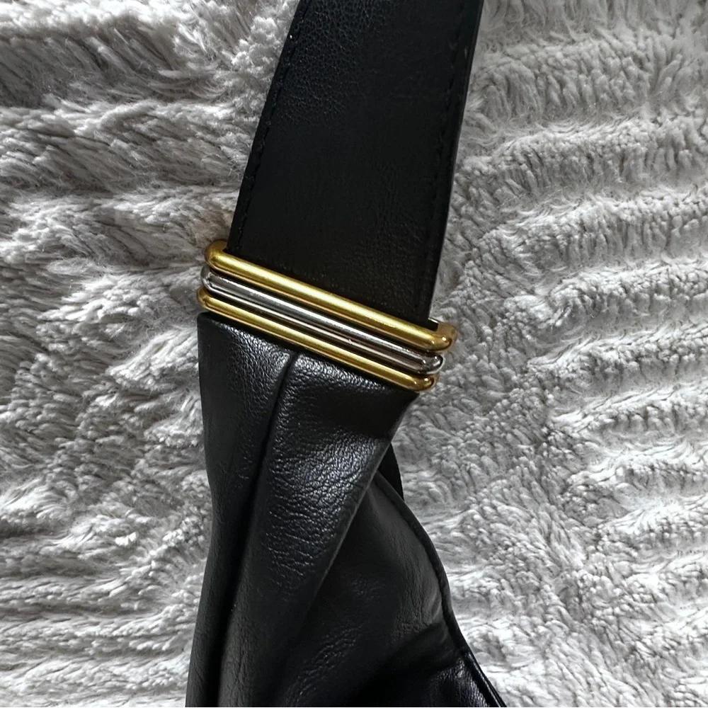 Steve Madden Black Vegan Hobo Purse, Excellent condition, Gold & Silver Hardware